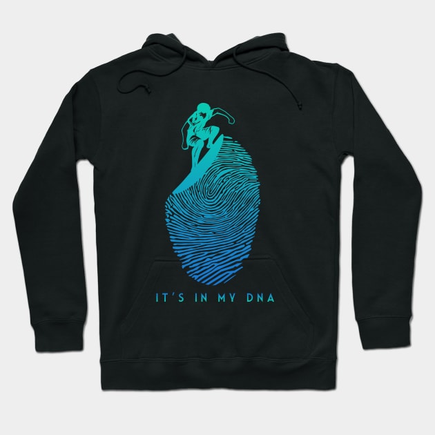 Surfing Is In My DNA Fingerprint Surf Gift Hoodie by MintedFresh